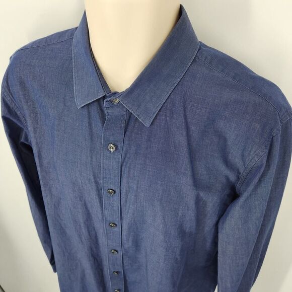Apt. 9 Other - Apt. 9 Slim Fit Dress Shirt Men's Size Large Blue Long Sleeves